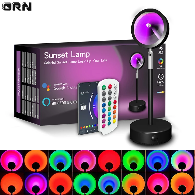 Smart Home Energy Monitor - Smart LED Sunset Lamp Colorful Changing