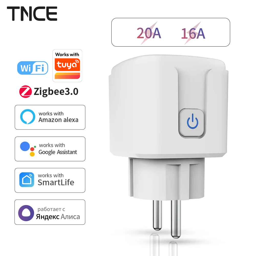 Smart Home Energy Monitor - TNCE Tuya WiFi/Zigbee 16A/20A EU Plug