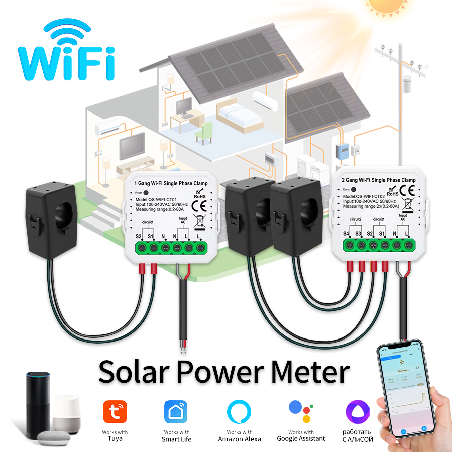 Smart Home Energy Monitor - Tuya Smart WiFi Solar Power Energy