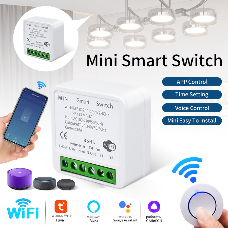 Wifi Led Dimmer - RF433Mhz 16A/20A Tuya WiFi Smart Switch