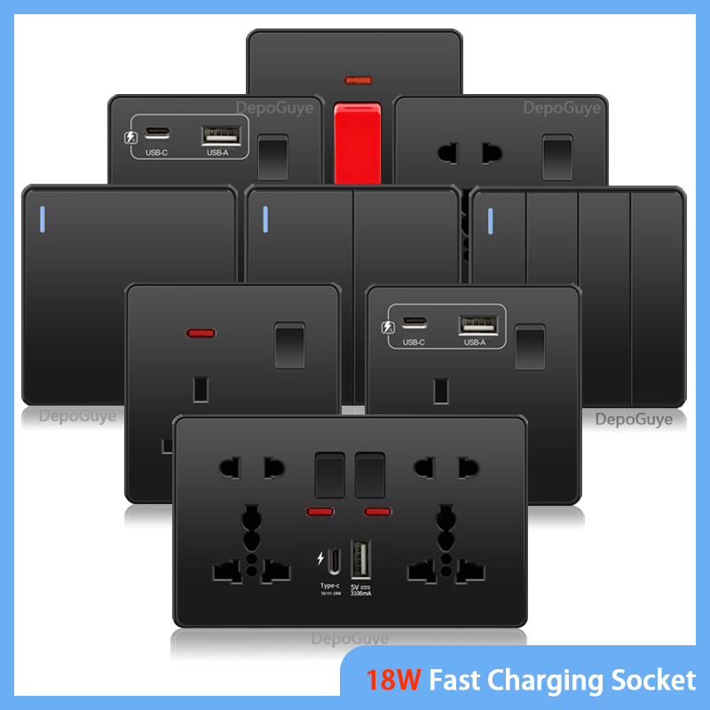 Universal Black USB Type-C 18W - Smart Wall Socket review and price
