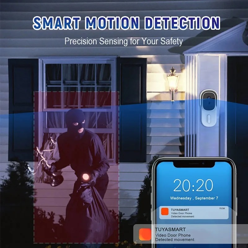 Wide View Tuya Smart Life APP  - Wifi Doorbell Camera review and price