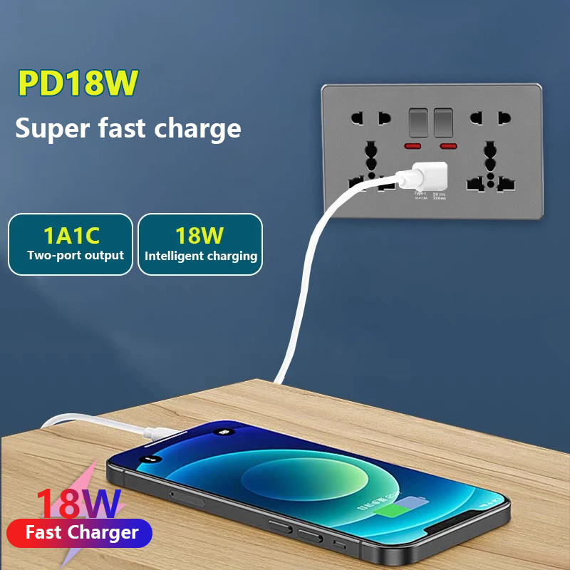 UK 13A with USB Type-c 18W Qui - Smart Wall Socket review and price