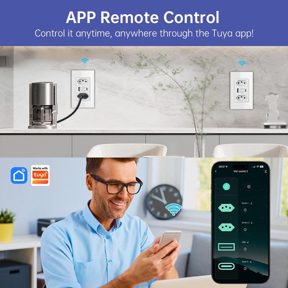 MANHOT Wifi Smart Brazil Socke - Smart Wall Socket review and price