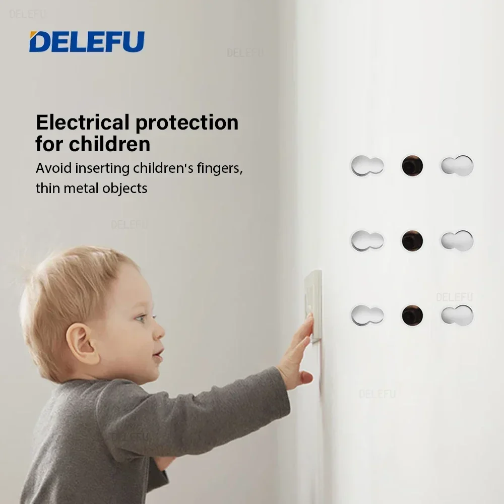 DELEFU Black Retardant PC Ital - Smart Wall Socket review and price