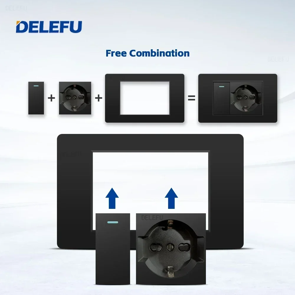 DELEFU Black Retardant PC Ital - Smart Wall Socket review and price
