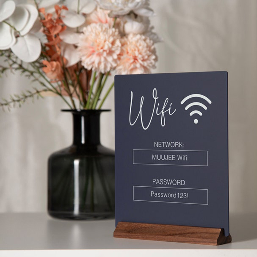 Custom WiFi QR Code Acrylic Ta - Airbnb Smart Home review and price