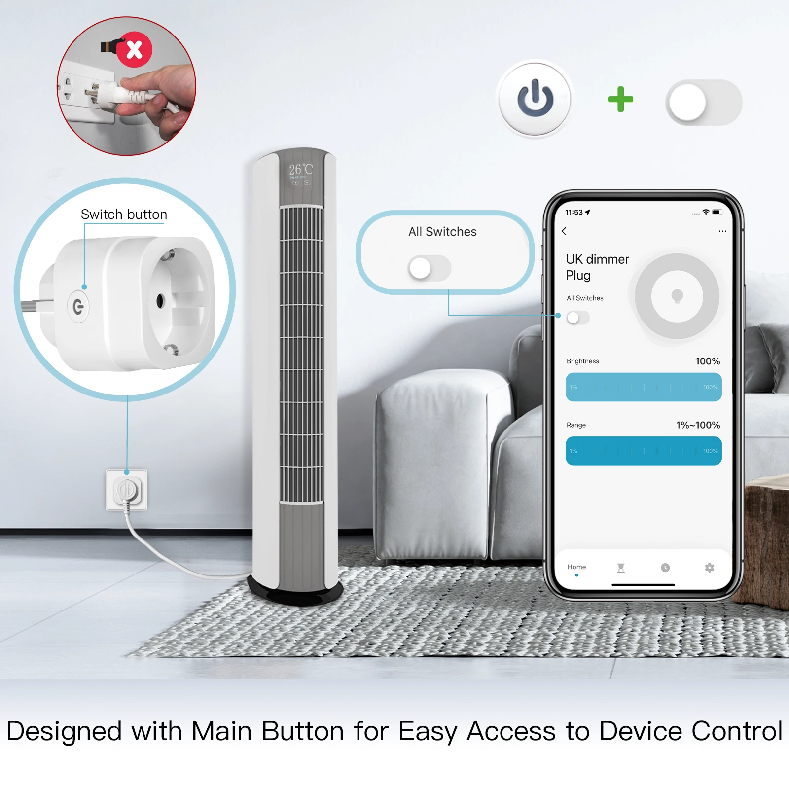 MOES Tuya WiFi Smart Plug Dimm - Smart Wall Socket review and price
